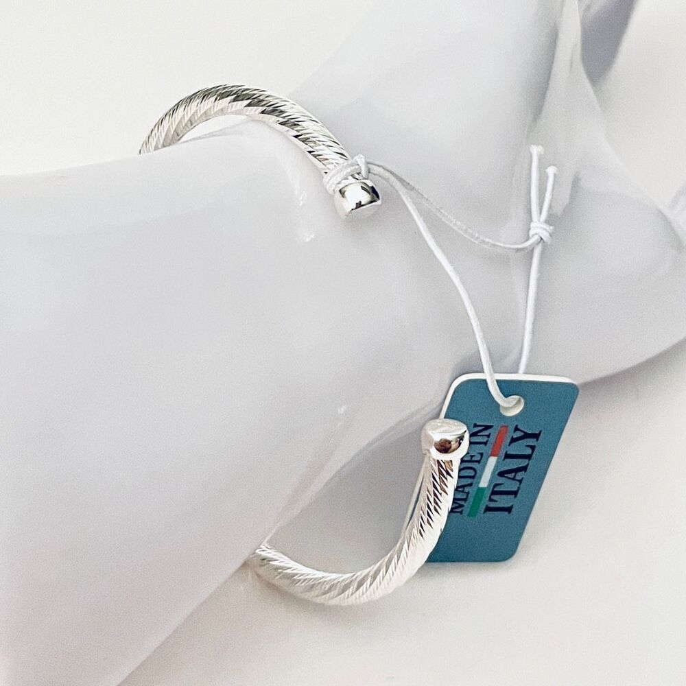 NWT Mia Fiore Made in Italy .925 Sterling Silver Plated Bronze Bangle Bracelet!! - Picture 9 of 12